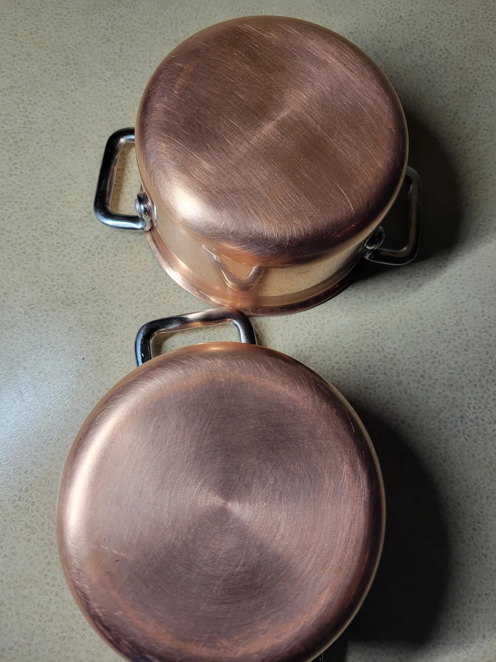 Unmarked 4inch Mini Copper Cocotte Pots-Set Of Two